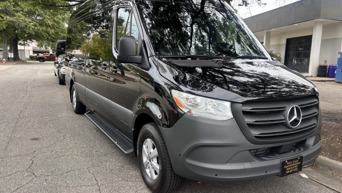 rdu-black-car-mercedes-sprinter-van-raleigh-durham